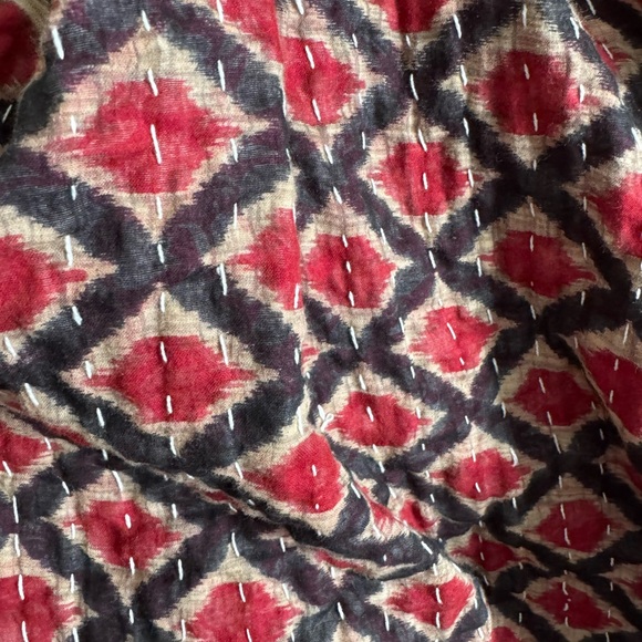 Kantha Blue tree of life with pink paisley Vintage throw/Quilt handsewn India - Picture 9 of 12